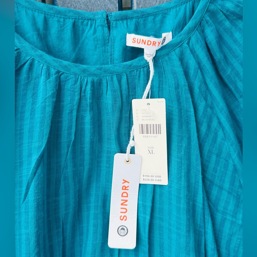 NEW Anthropologie Sundry Aqua Tiered Maxi Dress XL - Picture 6 of 13
